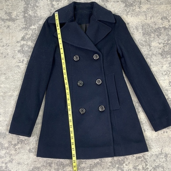 Fleurette Double Breasted 100% Wool Peacoat in Midnight Navy Blue Sz 2 - Picture 4 of 13